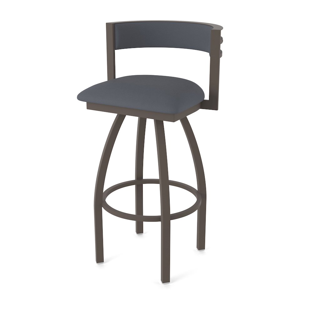 Swivel Counter Stool with Bronze Finish and Canter Storm Seat and Back. Picture 1