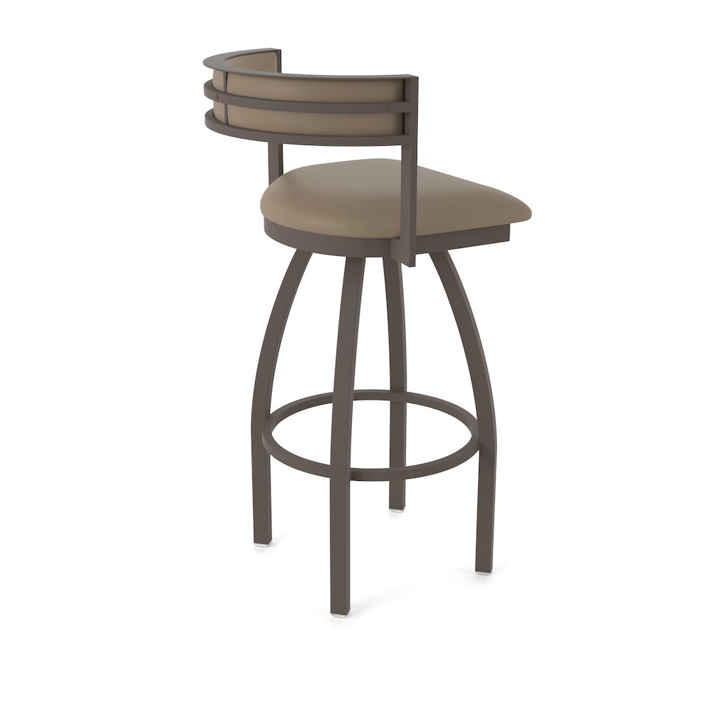 Swivel Counter Stool with Bronze Finish and Canter Earth Seat and Back. Picture 2