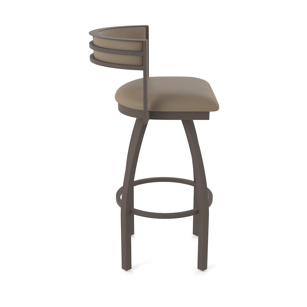 Swivel Counter Stool with Bronze Finish and Canter Earth Seat and Back. Picture 4