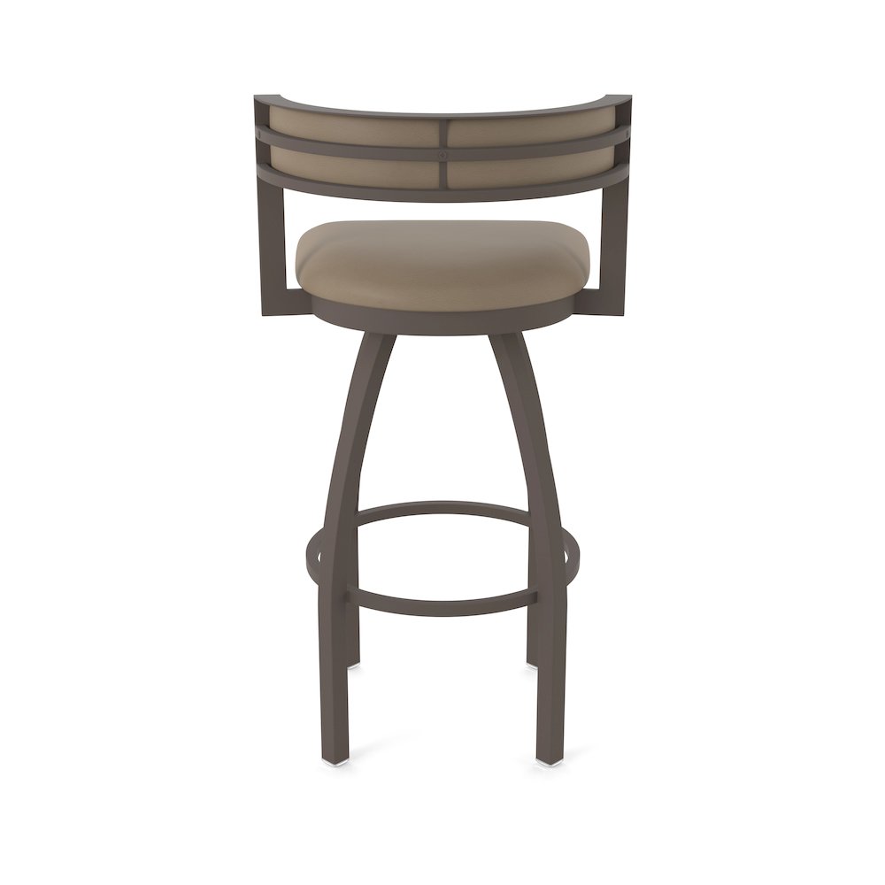 Swivel Counter Stool with Bronze Finish and Canter Earth Seat and Back. Picture 6