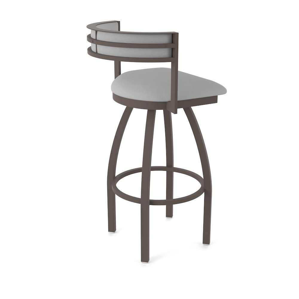 Swivel Counter Stool with Bronze Finish and Canter Folkstone Grey Seat and Back. Picture 2