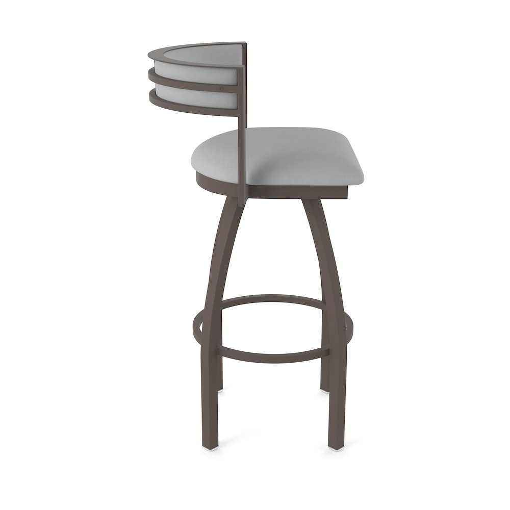 Swivel Counter Stool with Bronze Finish and Canter Folkstone Grey Seat and Back. Picture 4