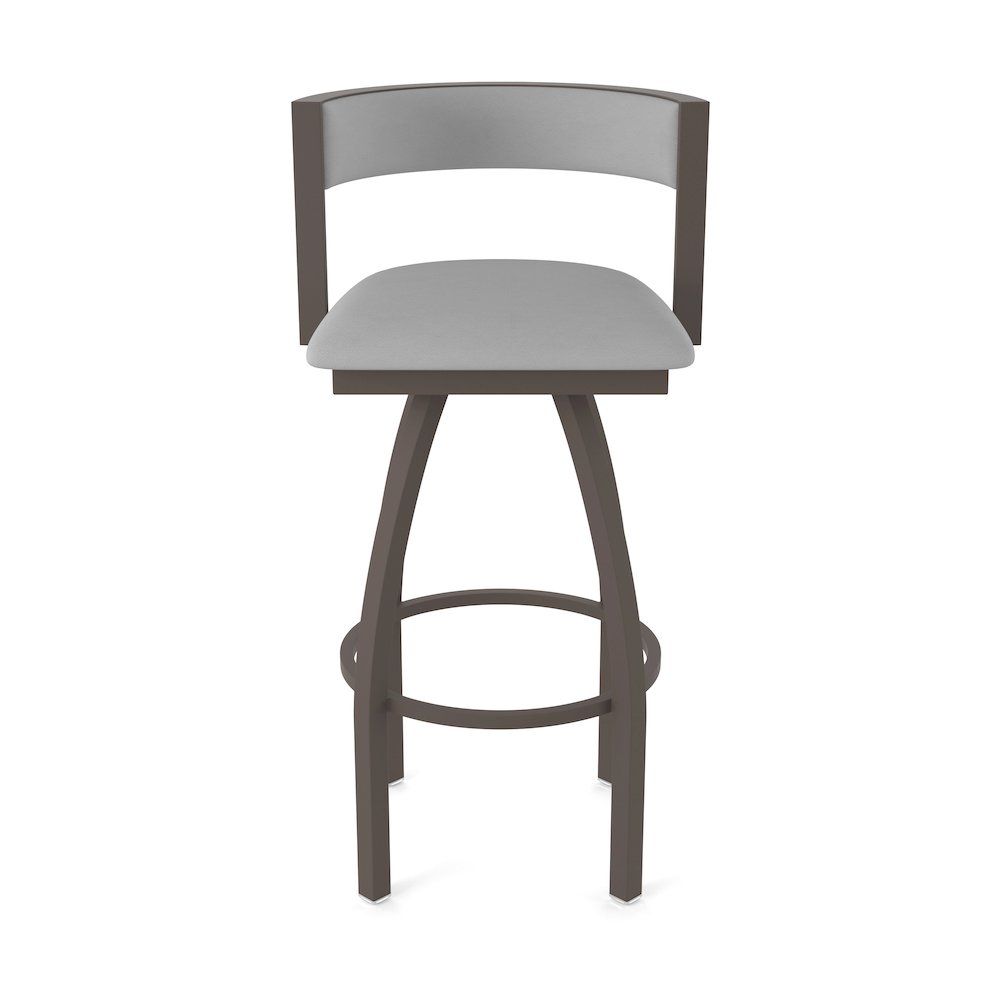 Swivel Counter Stool with Bronze Finish and Canter Folkstone Grey Seat and Back. Picture 5