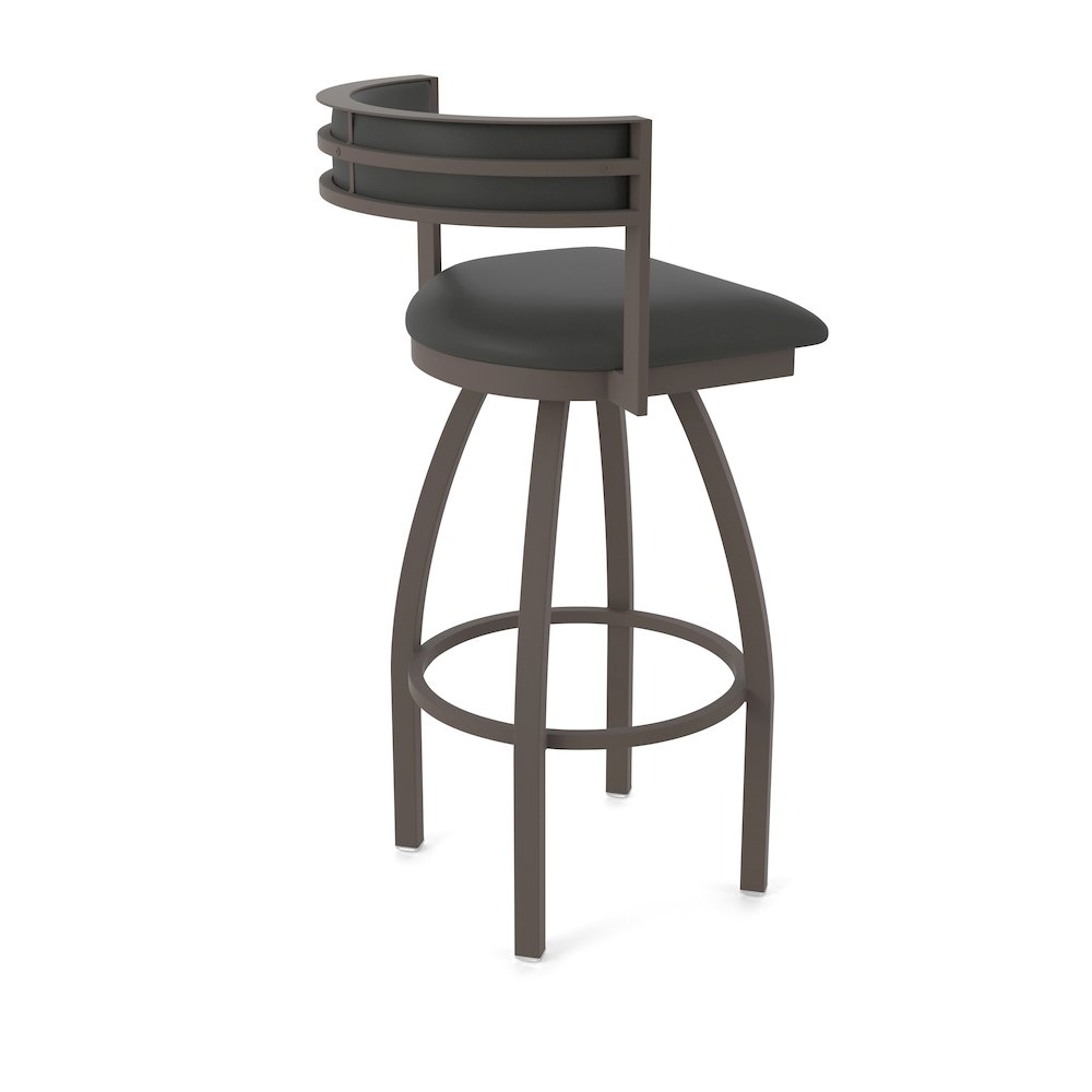 Swivel Counter Stool with Bronze Finish and Canter Iron Seat and Back. Picture 2