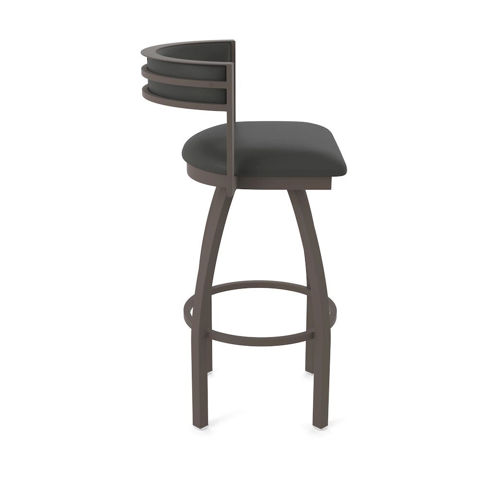 Swivel Counter Stool with Bronze Finish and Canter Iron Seat and Back. Picture 4