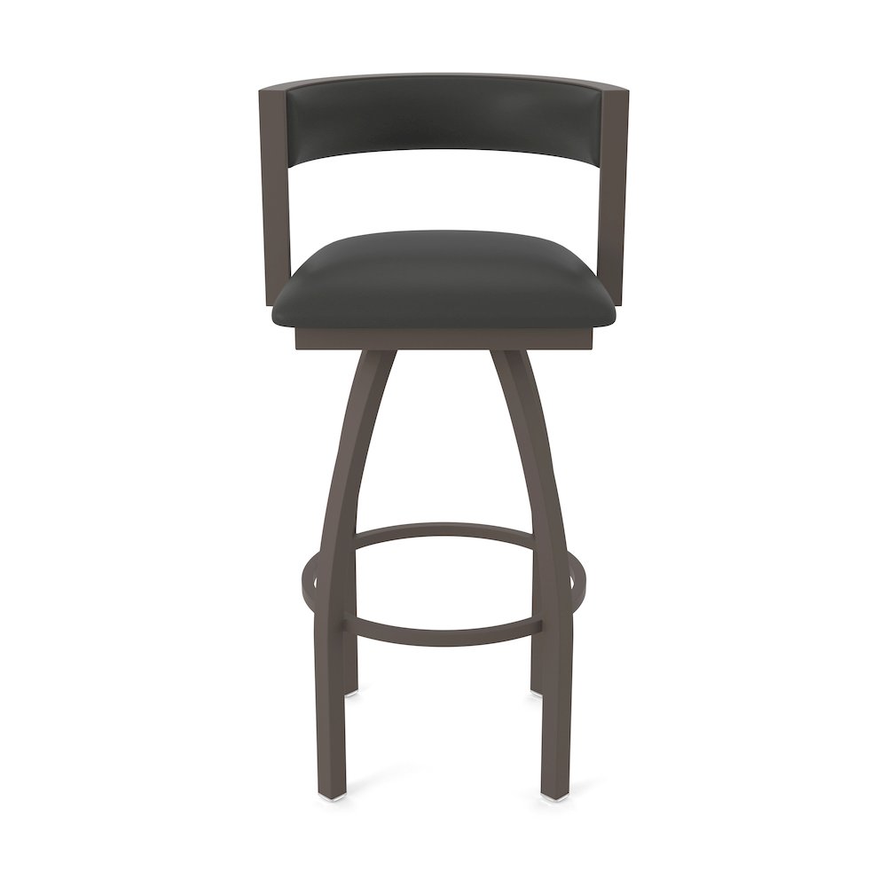 Swivel Counter Stool with Bronze Finish and Canter Iron Seat and Back. Picture 5