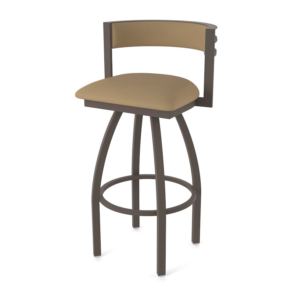 Swivel Counter Stool with Bronze Finish and Canter Sand Seat and Back. Picture 1