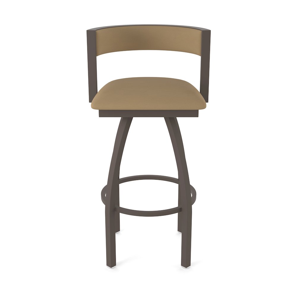 Swivel Counter Stool with Bronze Finish and Canter Sand Seat and Back. Picture 5