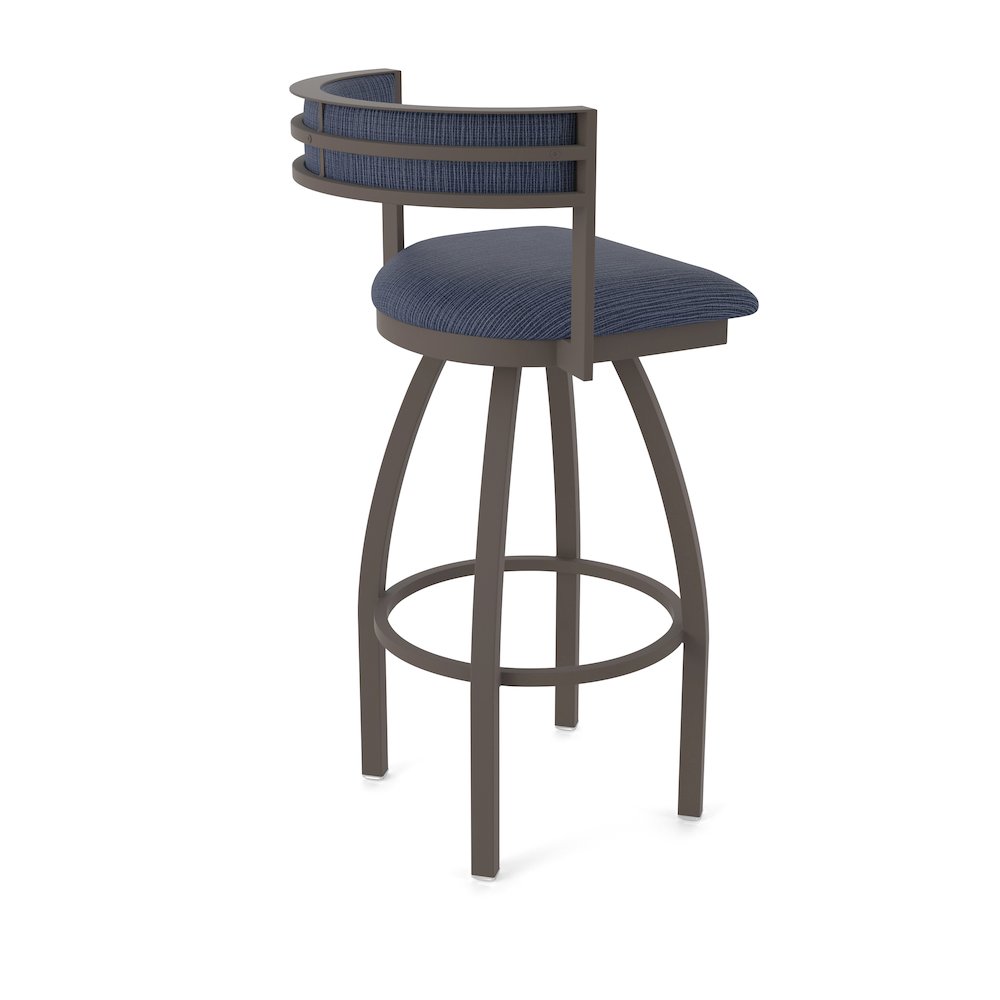 Swivel Counter Stool with Bronze Finish and Graph Anchor Seat and Back. Picture 2