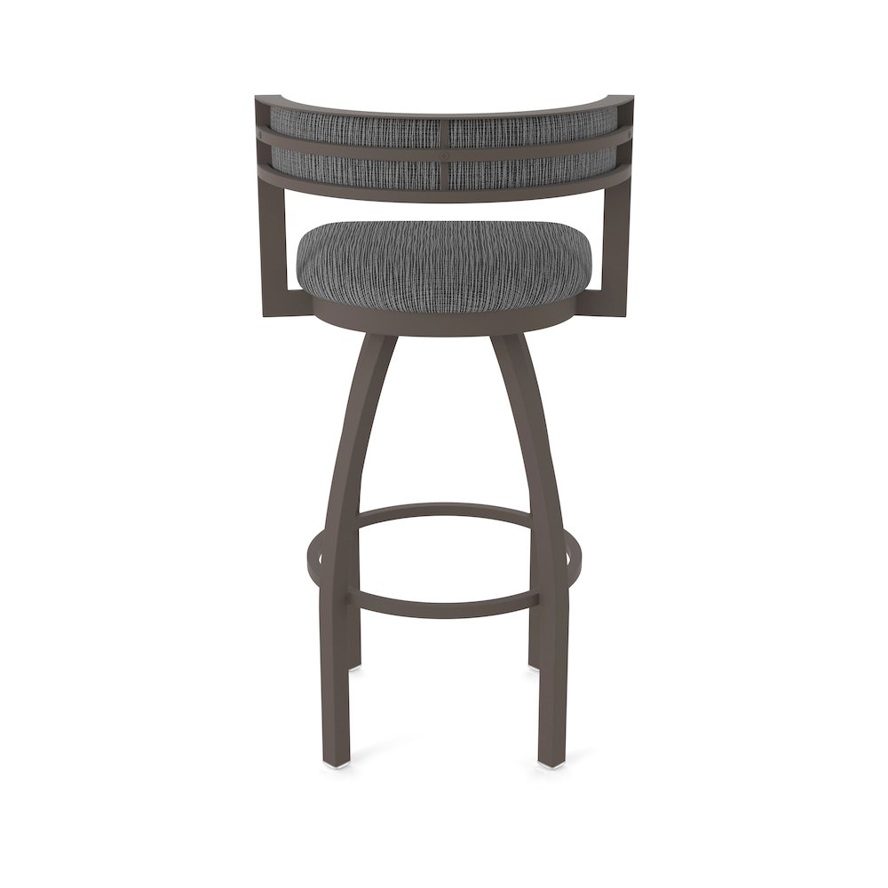 Swivel Counter Stool with Bronze Finish and Graph Coal Seat and Back. Picture 6