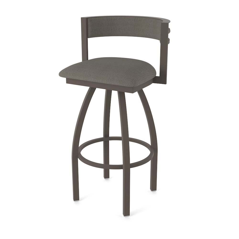Swivel Counter Stool with Bronze Finish and Graph Chalice Seat and Back. Picture 1