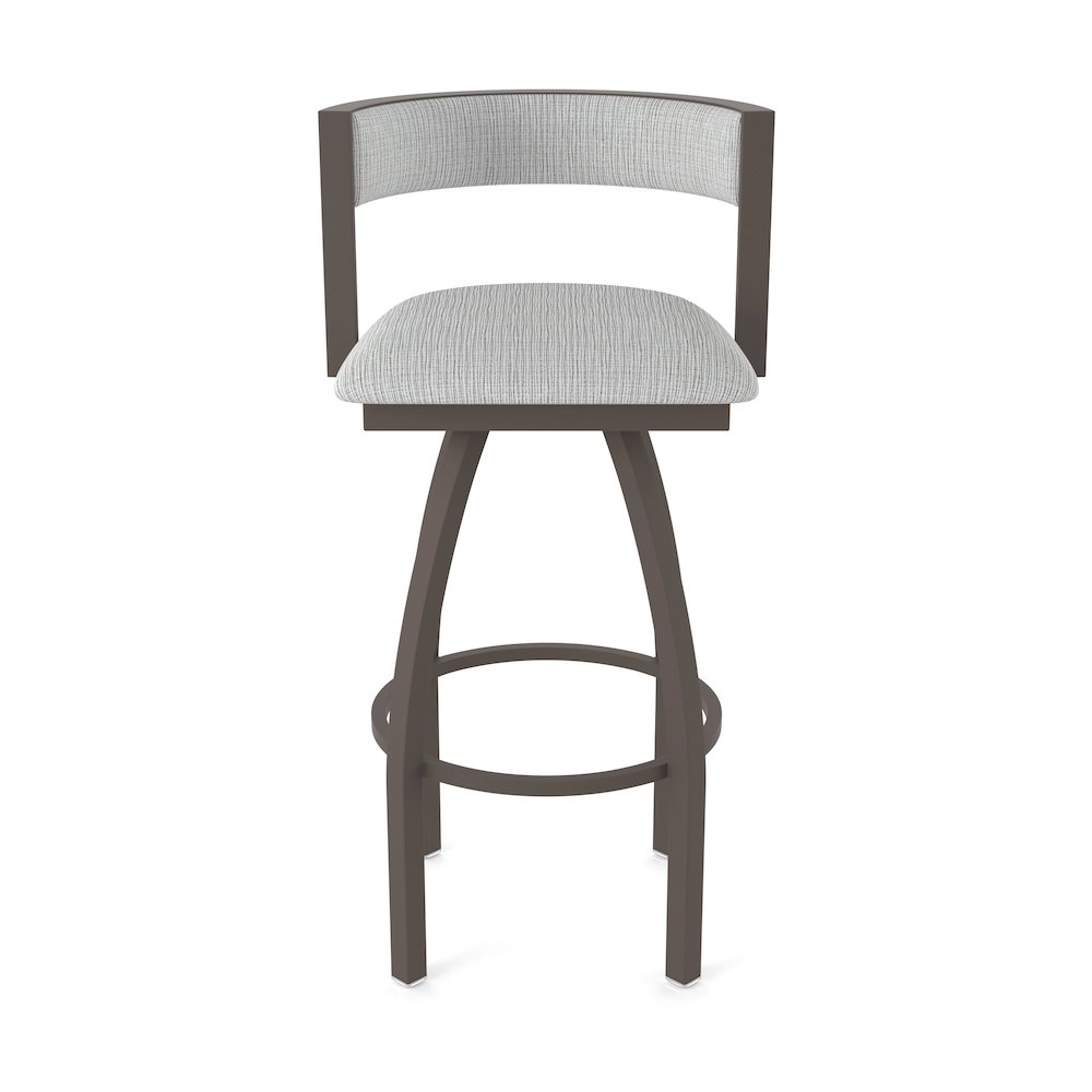 Swivel Counter Stool with Bronze Finish and Graph Alpine Seat and Back. Picture 5