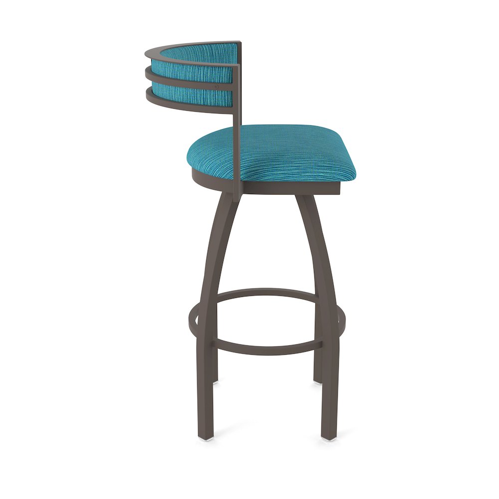 Swivel Counter Stool with Bronze Finish and Graph Tidal Seat and Back. Picture 4