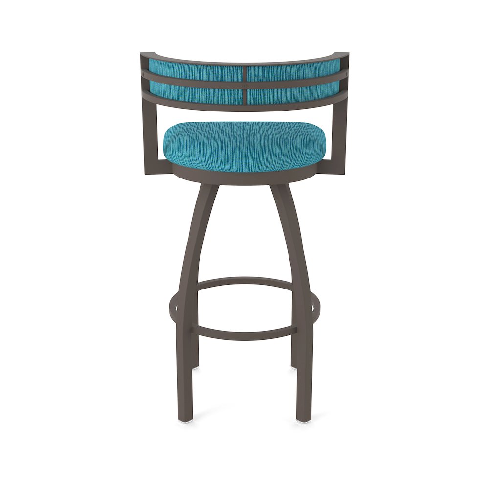 Swivel Counter Stool with Bronze Finish and Graph Tidal Seat and Back. Picture 6