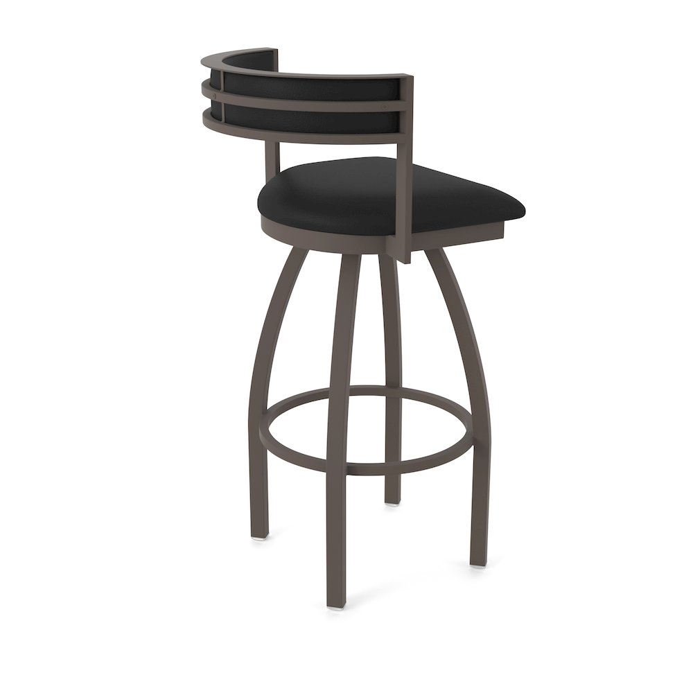 Swivel Counter Stool with Bronze Finish and Black Vinyl Seat and Back. Picture 2