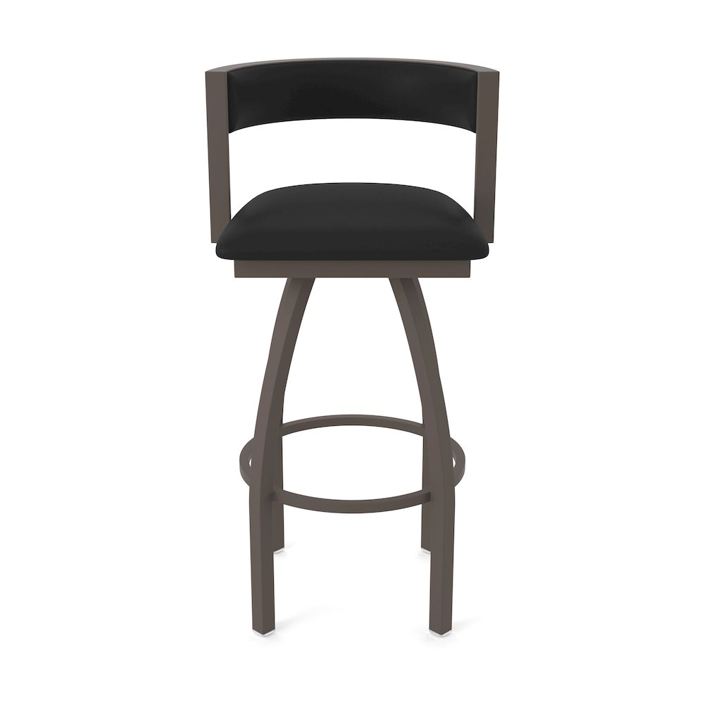 Swivel Counter Stool with Bronze Finish and Black Vinyl Seat and Back. Picture 5