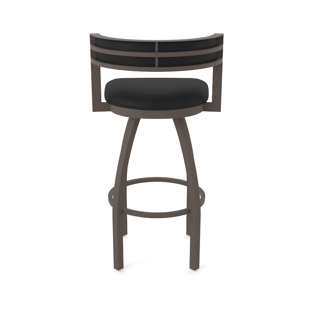 Swivel Counter Stool with Bronze Finish and Black Vinyl Seat and Back. Picture 6