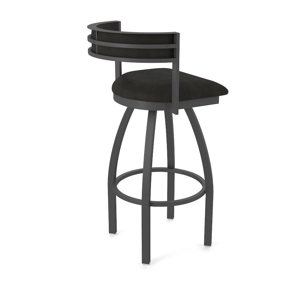 Swivel Counter Stool with Pewter Finish and Canter Espresso Seat and Back. Picture 2