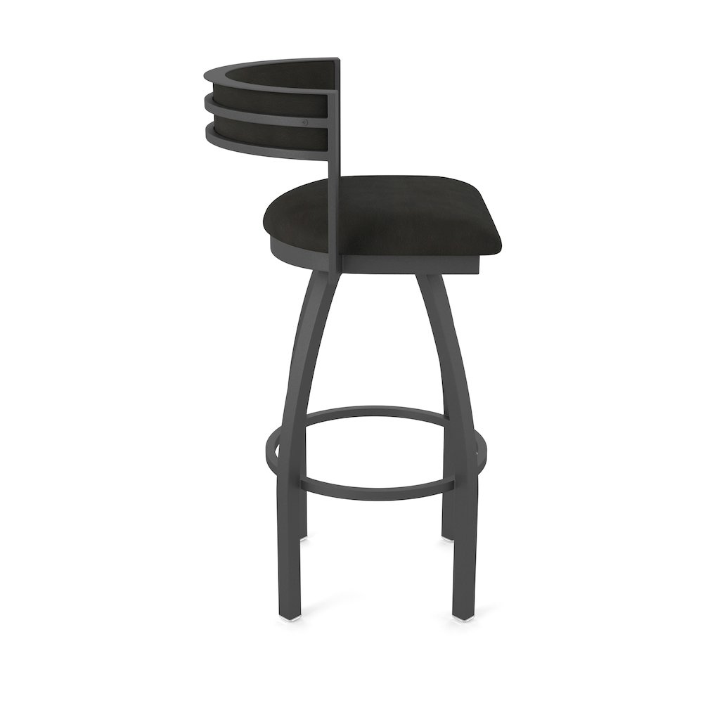 Swivel Counter Stool with Pewter Finish and Canter Espresso Seat and Back. Picture 4