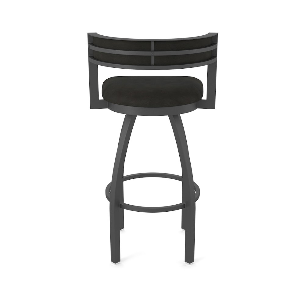 Swivel Counter Stool with Pewter Finish and Canter Espresso Seat and Back. Picture 6