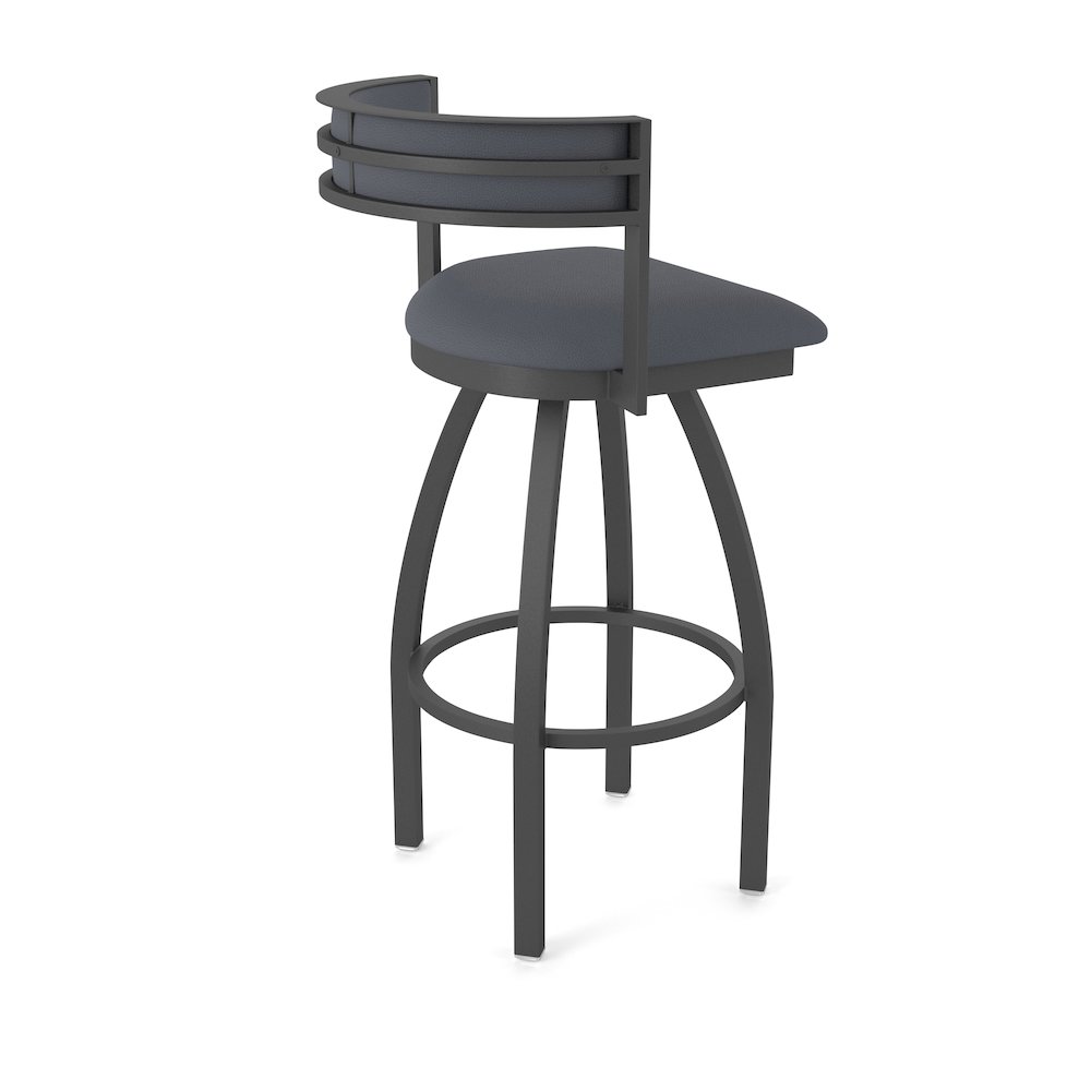 Swivel Counter Stool with Pewter Finish and Canter Storm Seat and Back. Picture 2