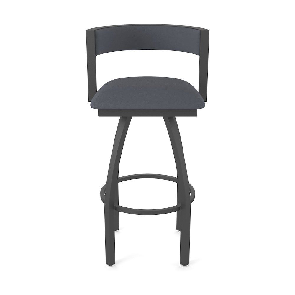 Swivel Counter Stool with Pewter Finish and Canter Storm Seat and Back. Picture 5