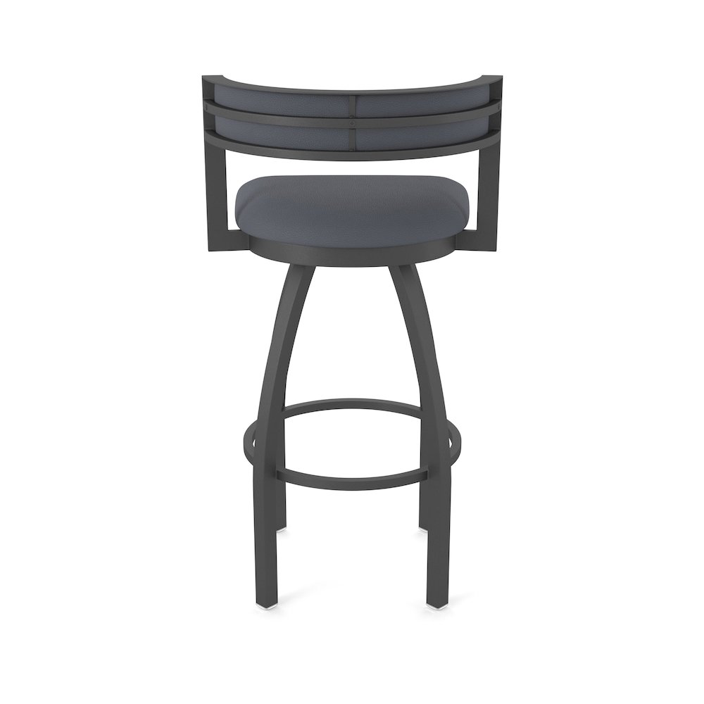Swivel Counter Stool with Pewter Finish and Canter Storm Seat and Back. Picture 6