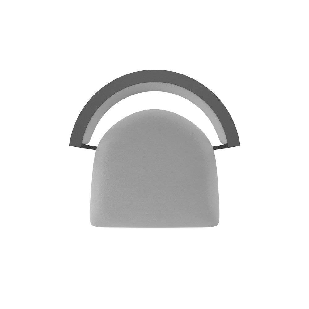 Swivel Counter Stool with Pewter Finish and Canter Folkstone Grey Seat and Back. Picture 3