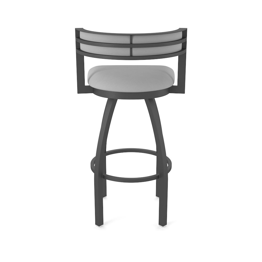 Swivel Counter Stool with Pewter Finish and Canter Folkstone Grey Seat and Back. Picture 6