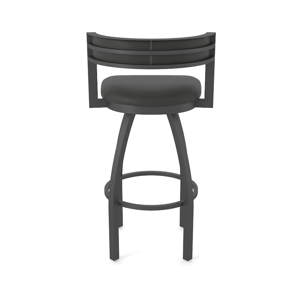 Swivel Counter Stool with Pewter Finish and Canter Iron Seat and Back. Picture 6