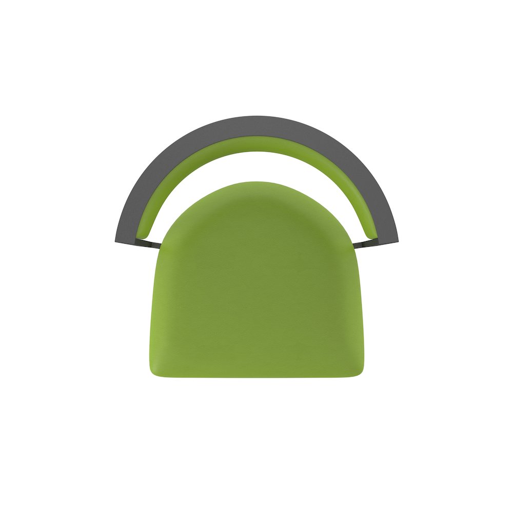 Swivel Counter Stool with Pewter Finish and Canter Kiwi Green Seat and Back. Picture 3