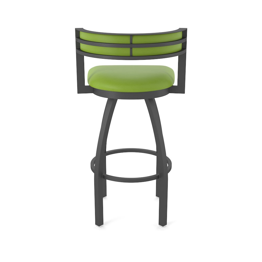Swivel Counter Stool with Pewter Finish and Canter Kiwi Green Seat and Back. Picture 6