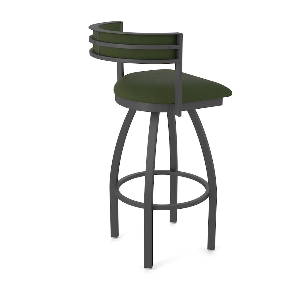 Swivel Counter Stool with Pewter Finish and Canter Pine Seat and Back. Picture 2