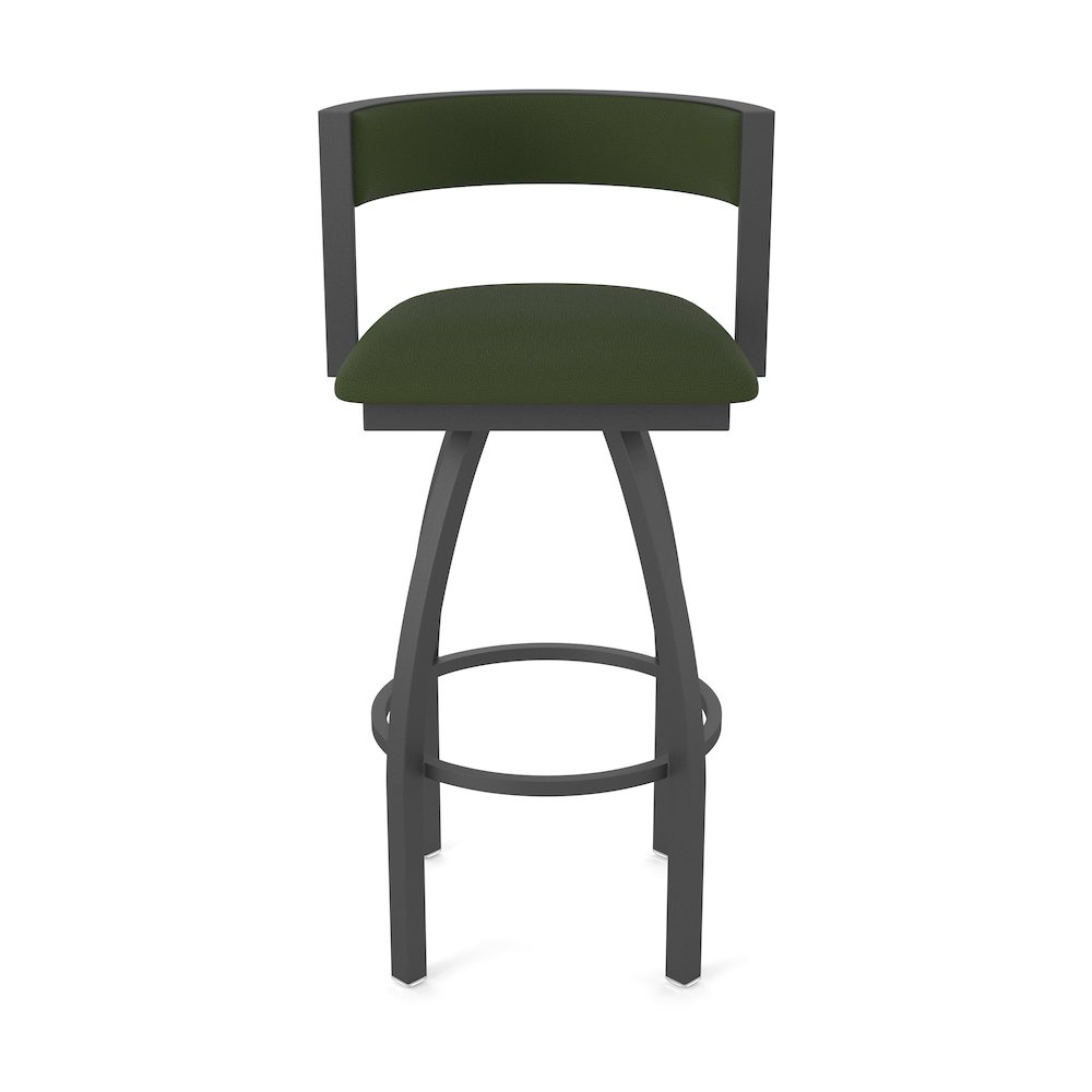 Swivel Counter Stool with Pewter Finish and Canter Pine Seat and Back. Picture 5