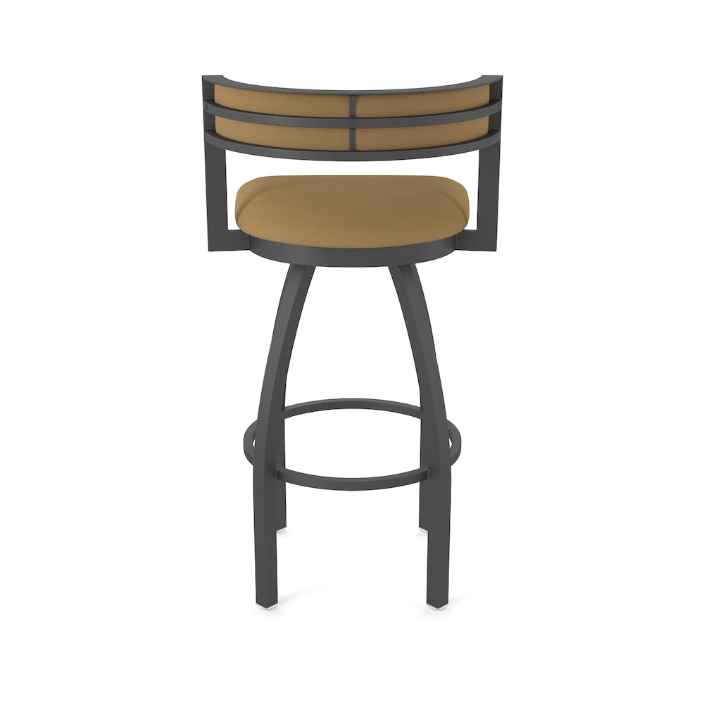 Swivel Counter Stool with Pewter Finish and Canter Saddle Seat and Back. Picture 6