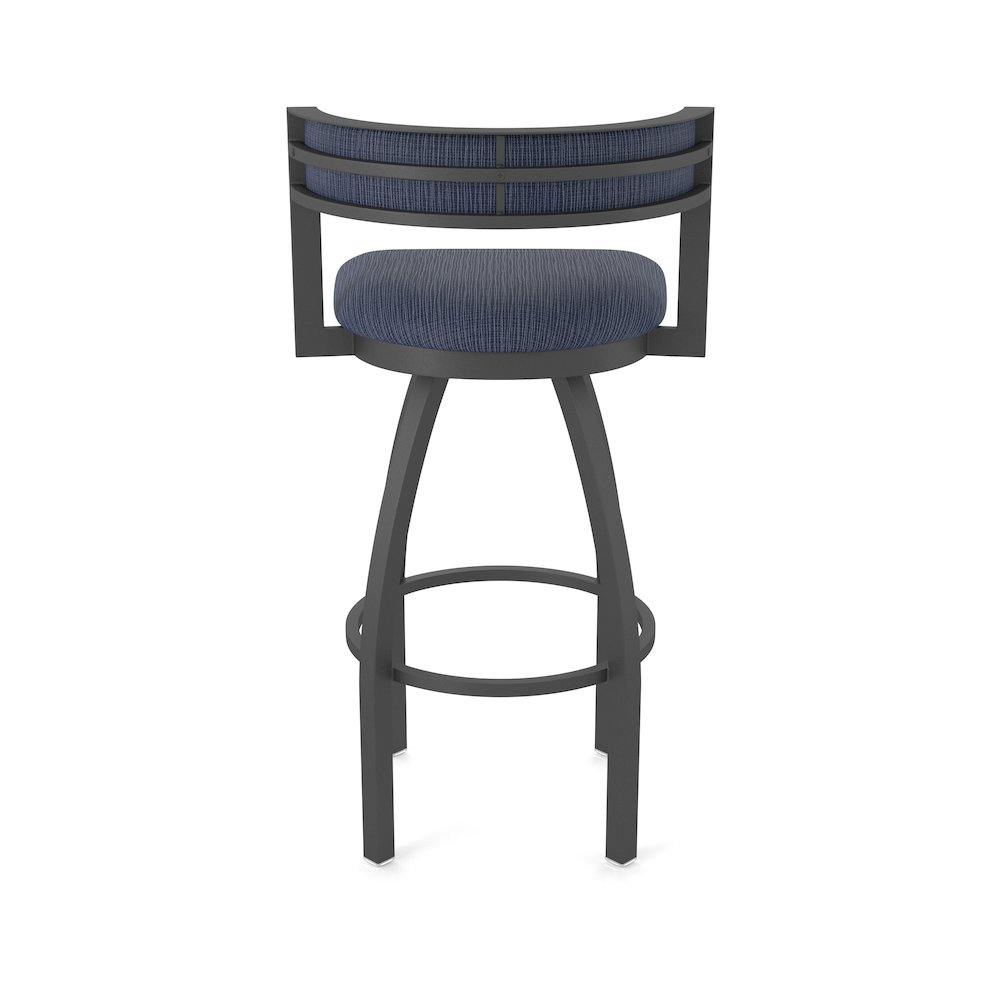 Swivel Counter Stool with Pewter Finish and Graph Anchor Seat and Back. Picture 6