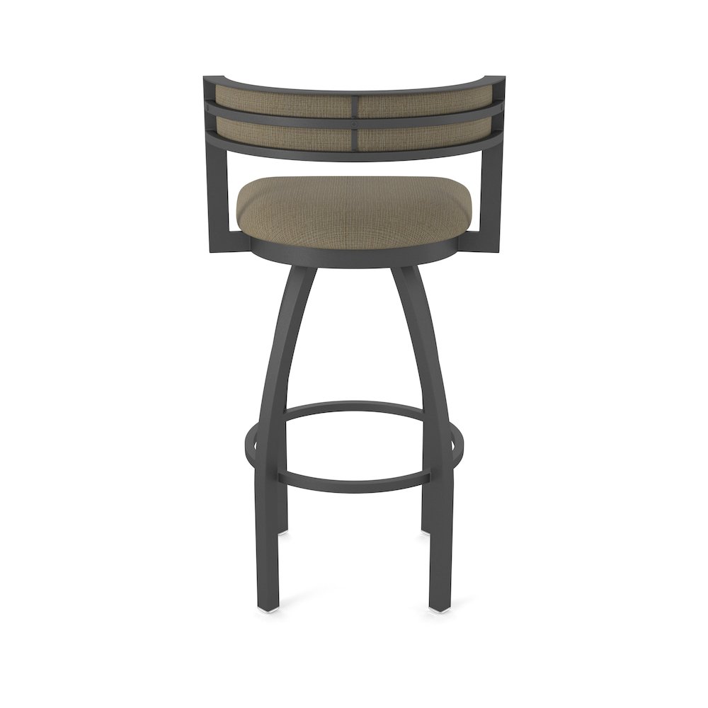 Swivel Counter Stool with Pewter Finish and Graph Cork Seat and Back. Picture 6