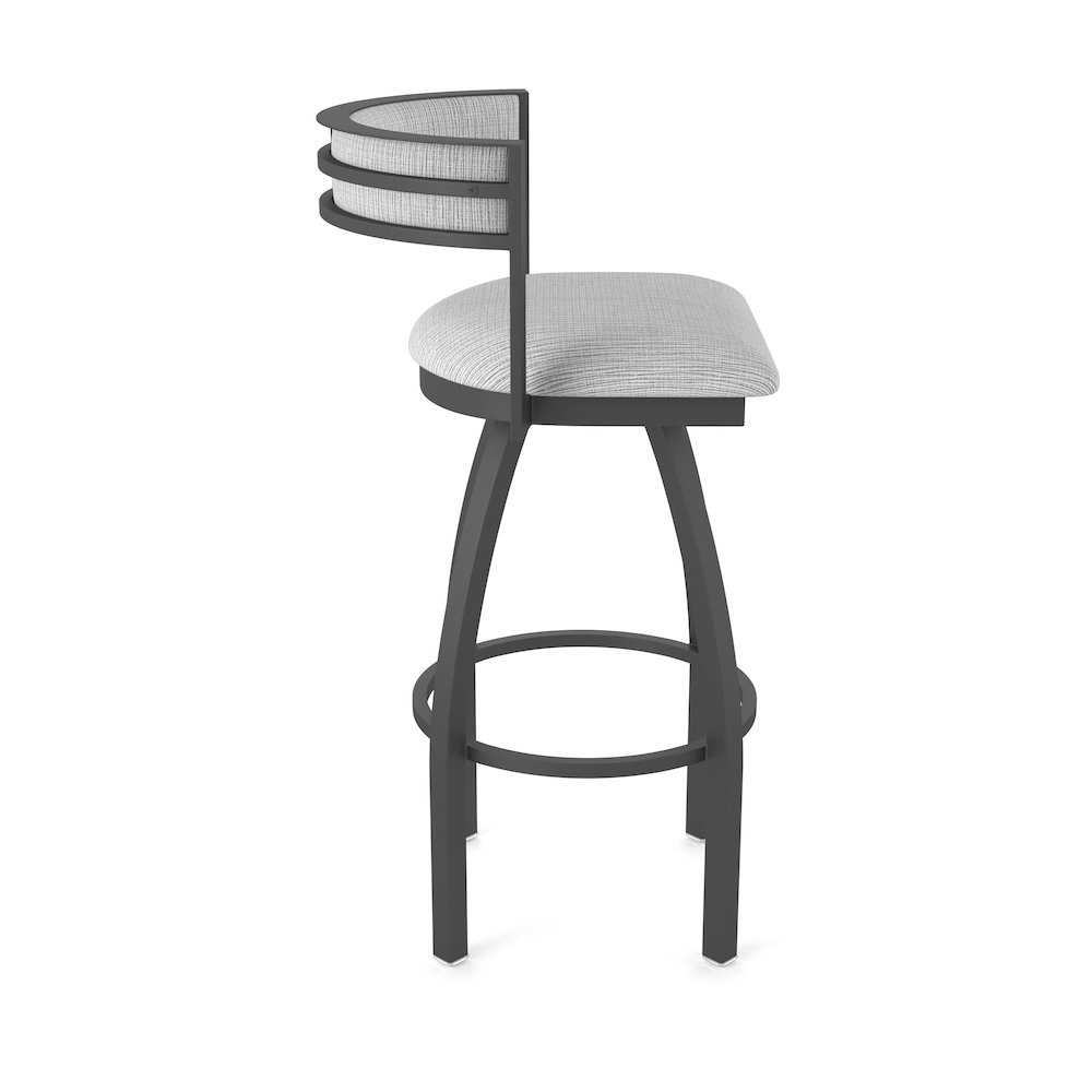 Swivel Counter Stool with Pewter Finish and Graph Alpine Seat and Back. Picture 4
