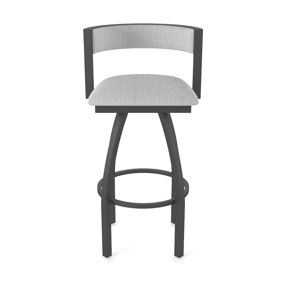 Swivel Counter Stool with Pewter Finish and Graph Alpine Seat and Back. Picture 5