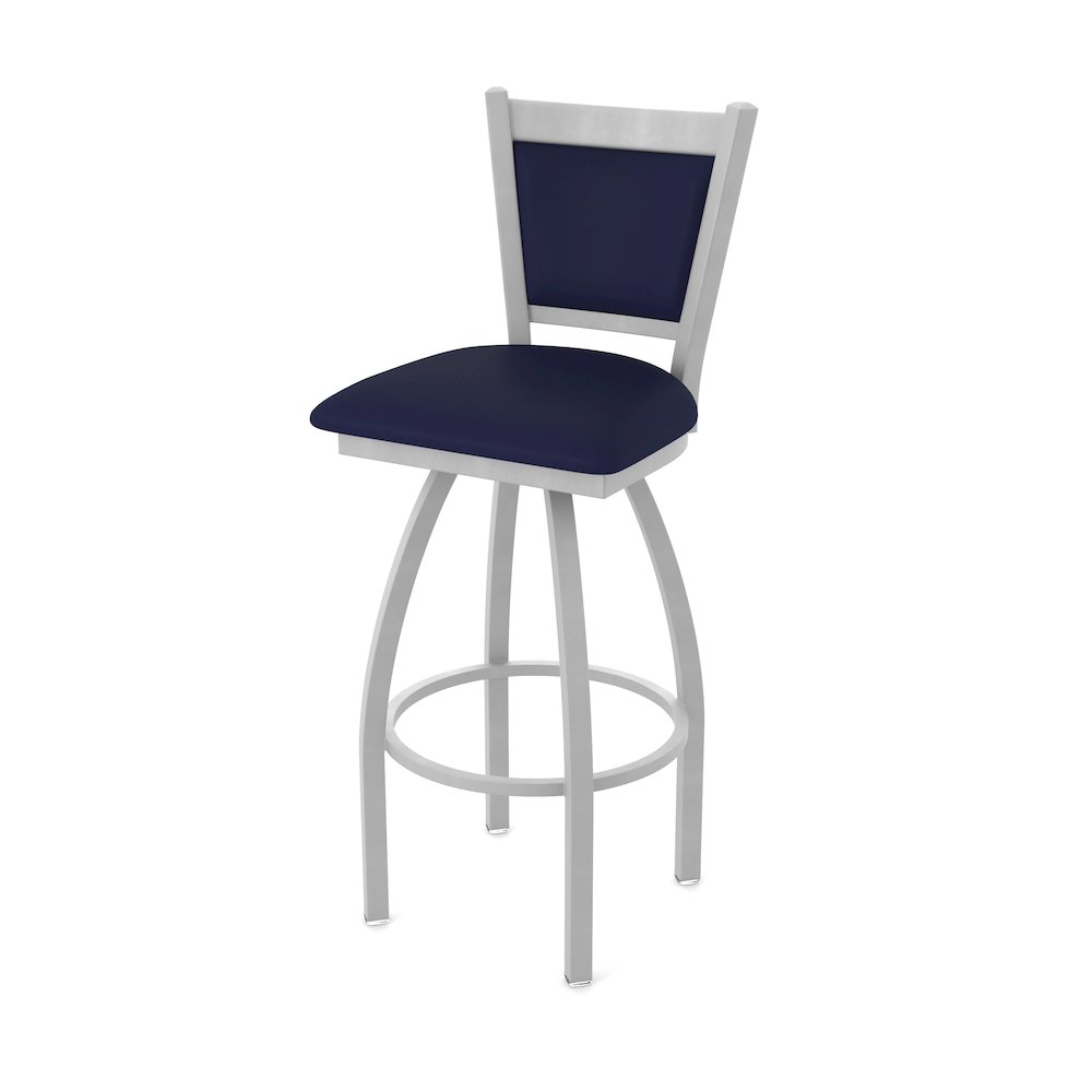 Swivel Counter Stool with Anodized Nickel Finish and Canter Twilight Seat. Picture 1