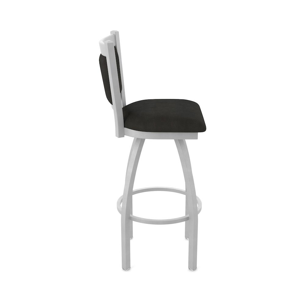 Swivel Counter Stool with Anodized Nickel Finish and Canter Espresso Seat. Picture 4