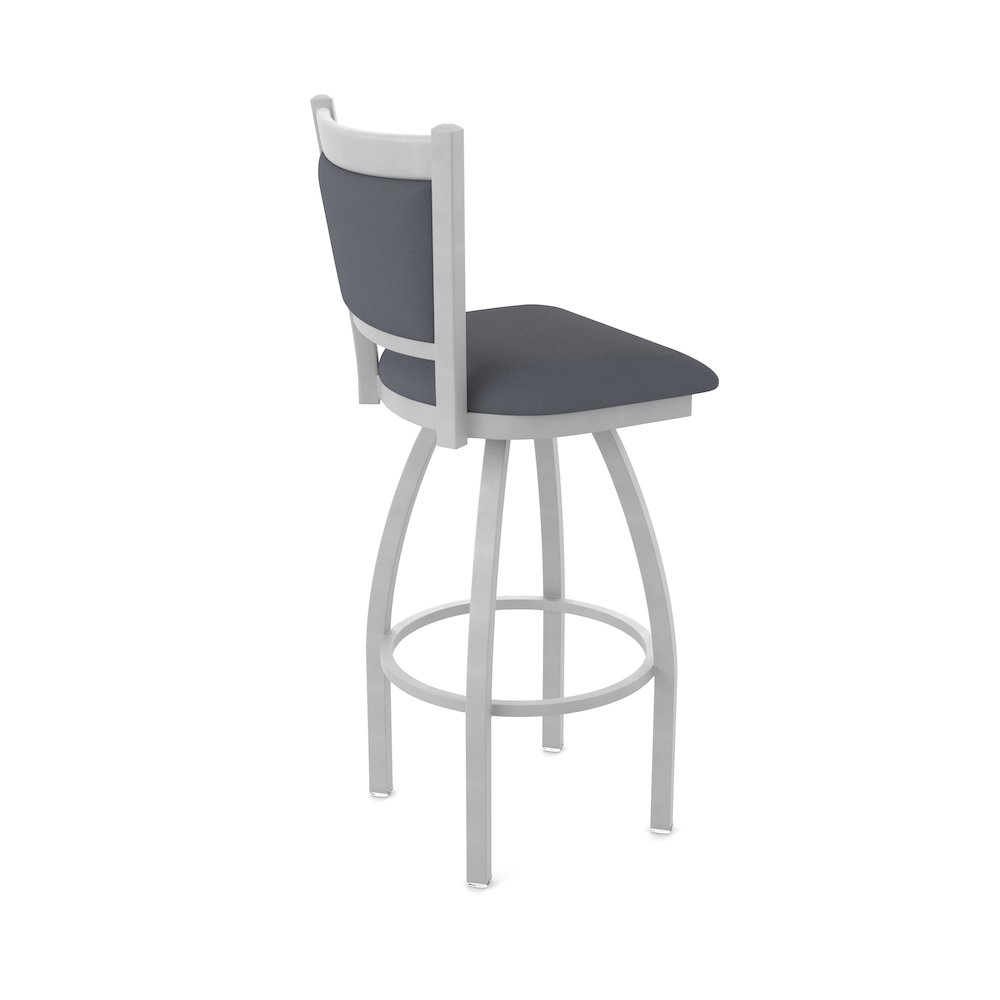 Swivel Counter Stool with Anodized Nickel Finish and Canter Storm Seat and Back. Picture 2