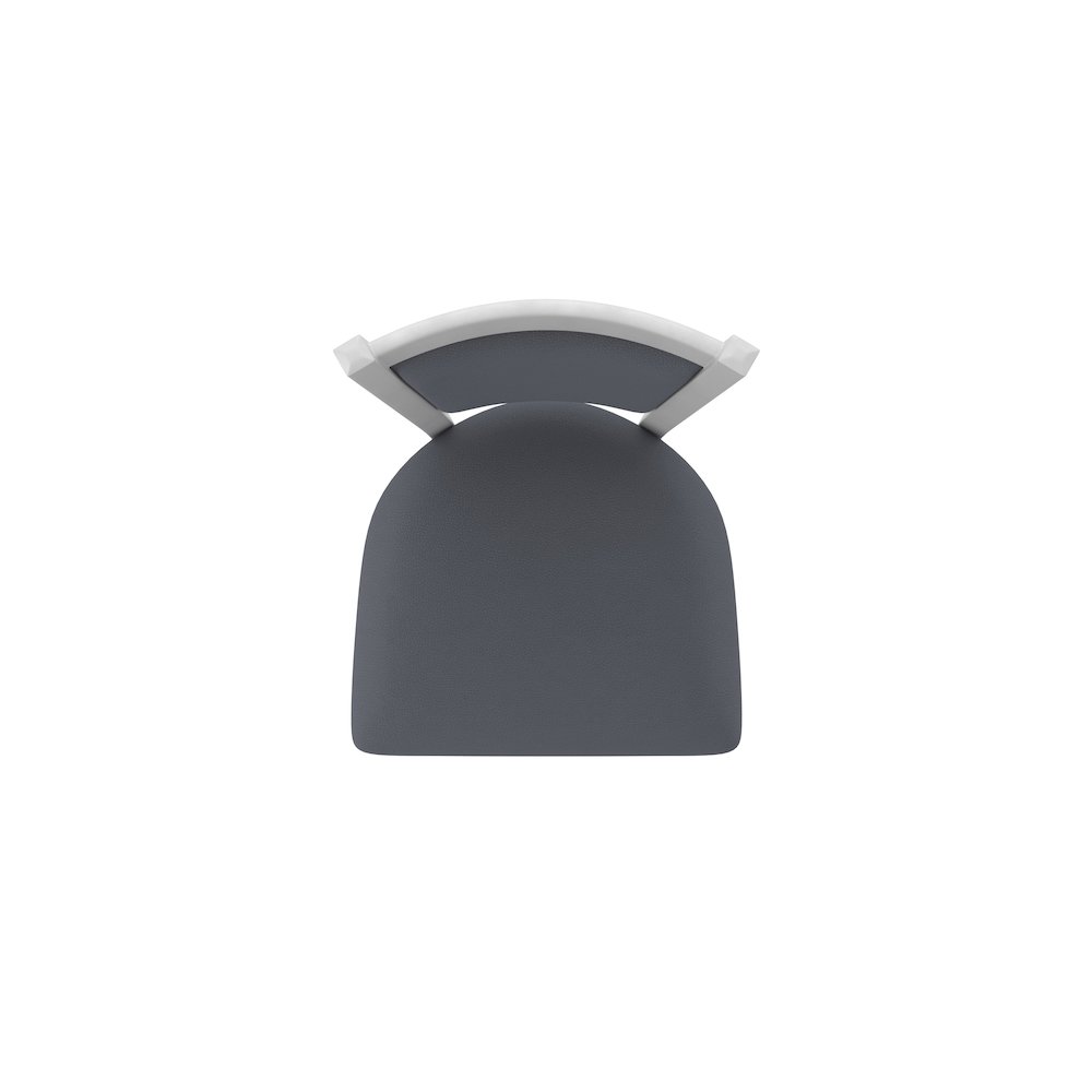 Swivel Counter Stool with Anodized Nickel Finish and Canter Storm Seat and Back. Picture 3