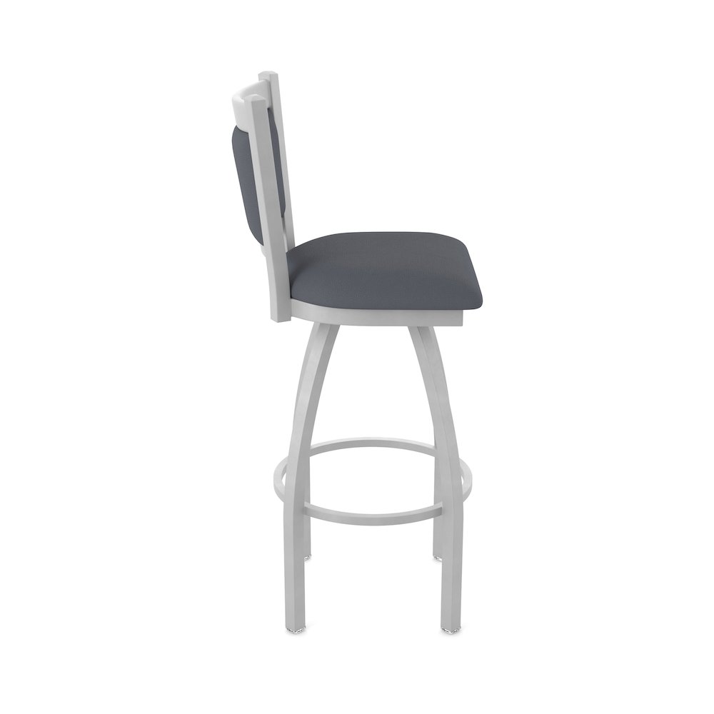Swivel Counter Stool with Anodized Nickel Finish and Canter Storm Seat and Back. Picture 4