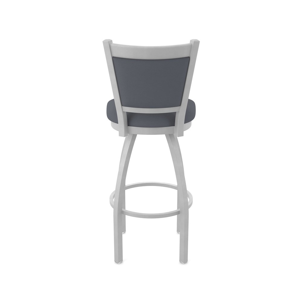 Swivel Counter Stool with Anodized Nickel Finish and Canter Storm Seat and Back. Picture 6