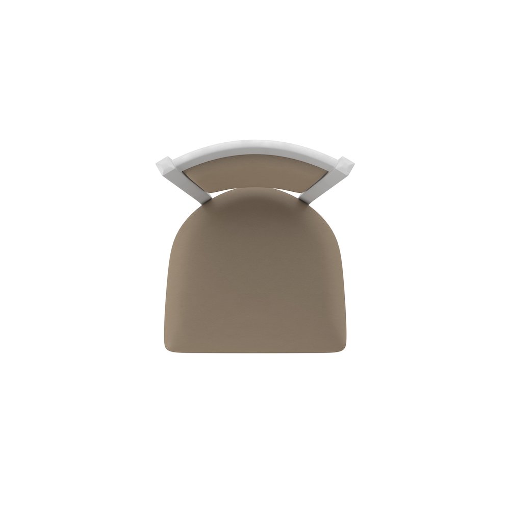 Swivel Counter Stool with Anodized Nickel Finish and Canter Earth Seat and Back. Picture 3