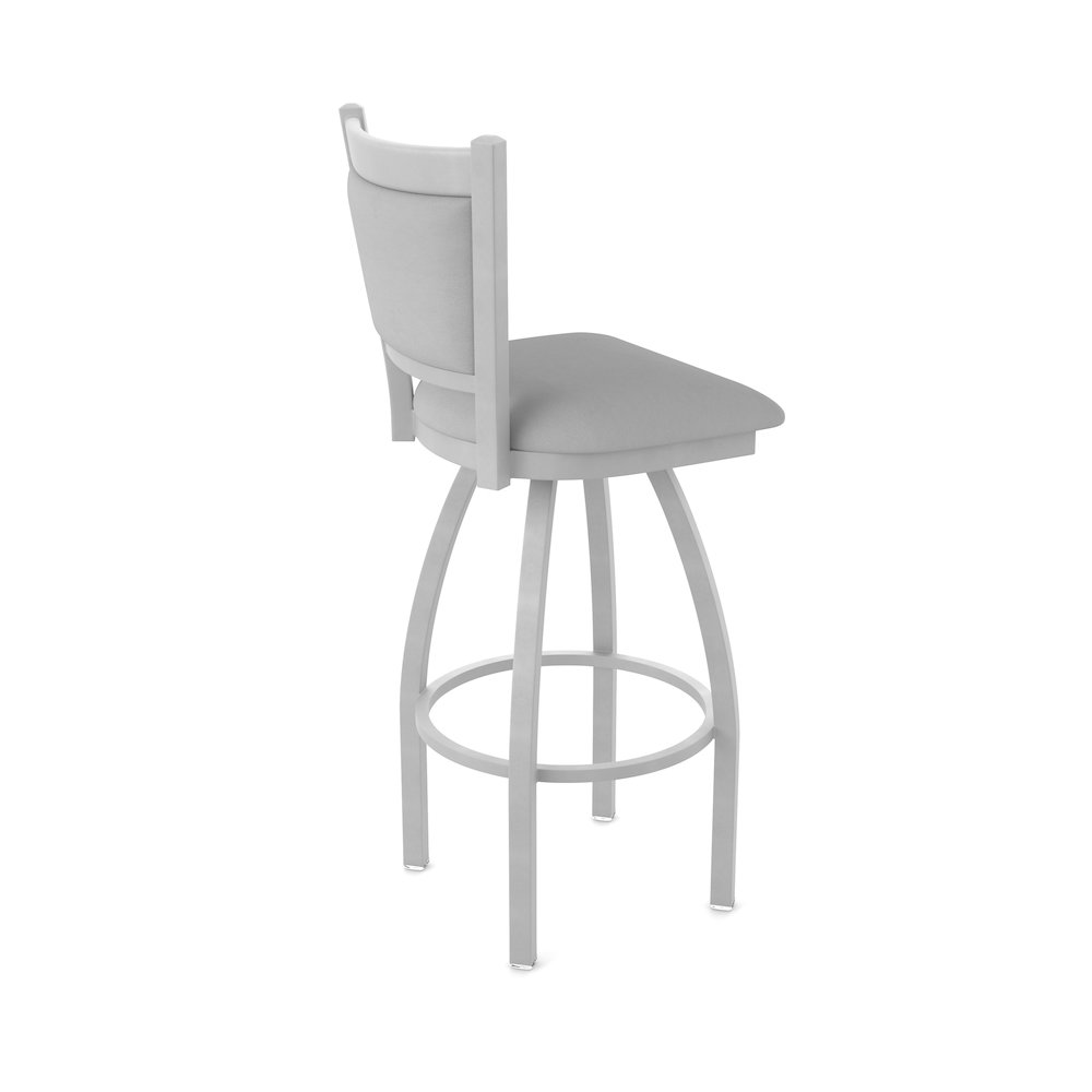 Swivel Counter Stool with Anodized Nickel Finish and Canter Folkstone Grey Seat. Picture 2