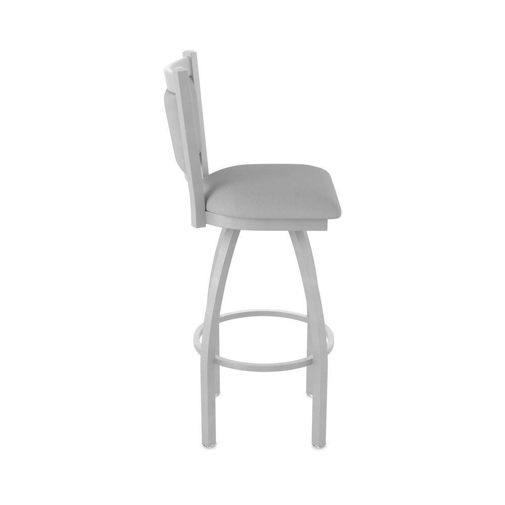 Swivel Counter Stool with Anodized Nickel Finish and Canter Folkstone Grey Seat. Picture 4