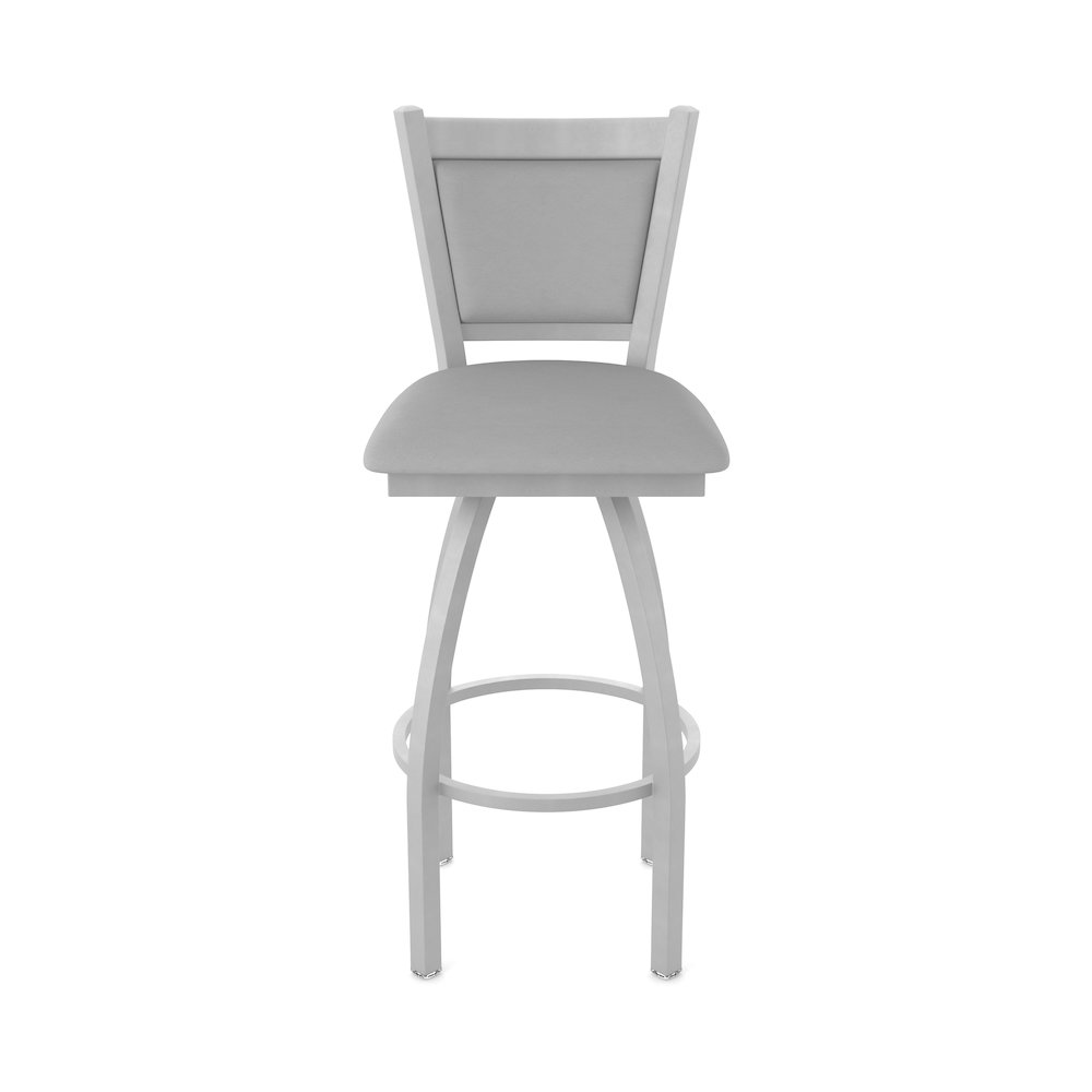 Swivel Counter Stool with Anodized Nickel Finish and Canter Folkstone Grey Seat. Picture 5