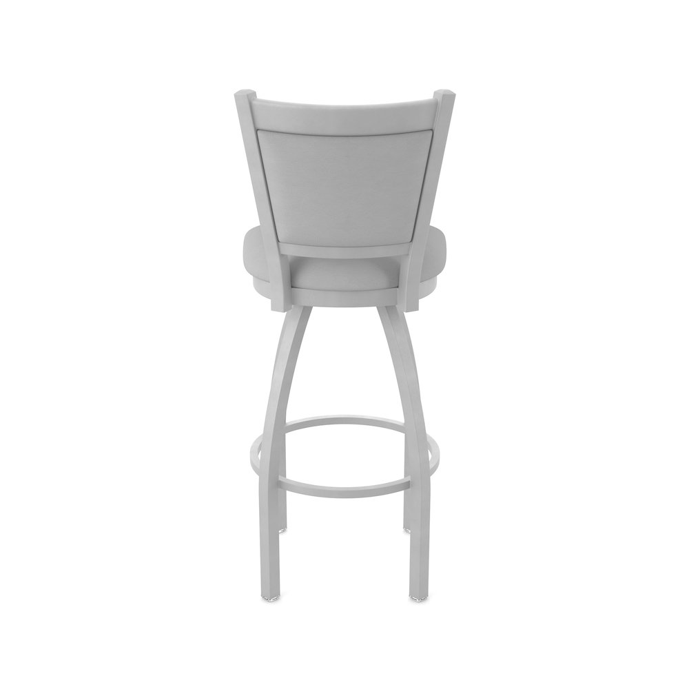 Swivel Counter Stool with Anodized Nickel Finish and Canter Folkstone Grey Seat. Picture 6